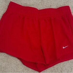 Nike Women's Red Dri-Fit Athletic Shorts, Size Large